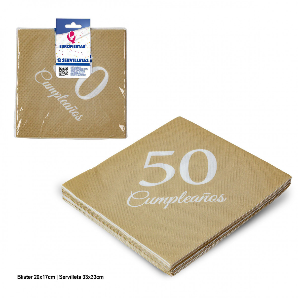 Serviettes collection or 50e anniversaire