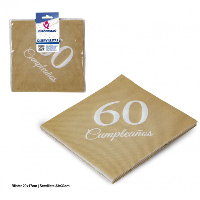 Serviettes collection or 60e anniversaire