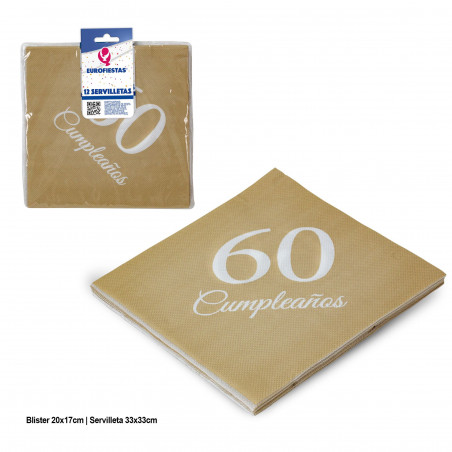 Serviettes collection or 60e anniversaire