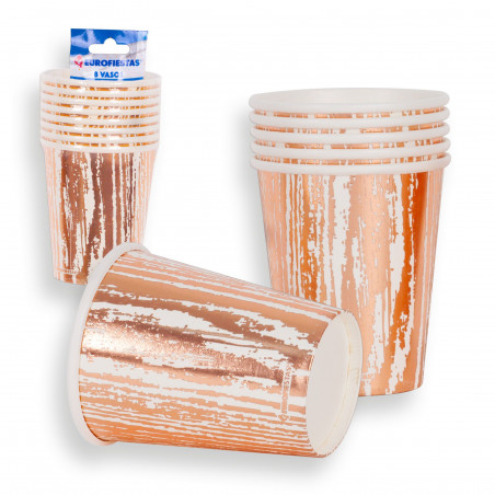 Verres collection veines or rose