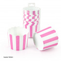Moule à cupcakes 12pcs 70x55mm rayures roses