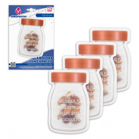Sac zip 4pcs pot avec minuscule lettres
