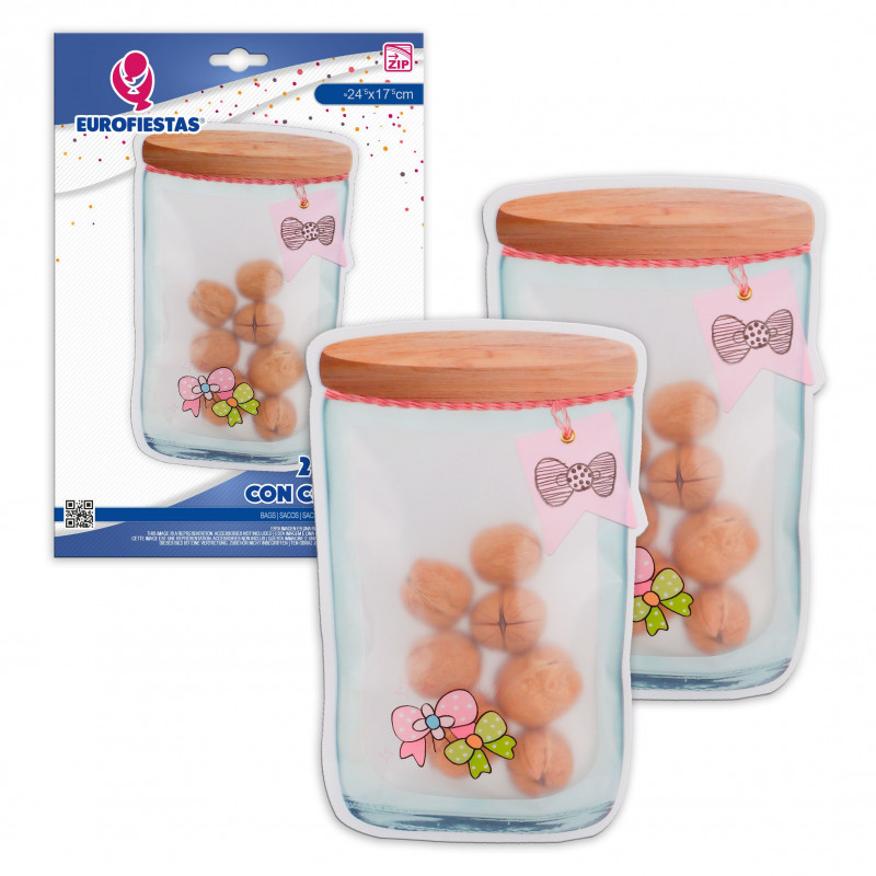 Sac zip 2pcs bouteille nœuds gr