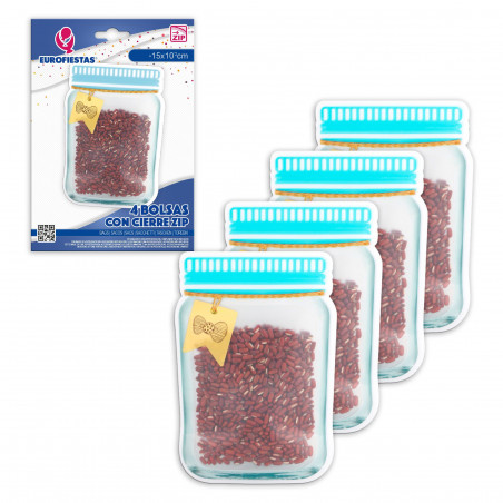Sac zip 4pcs pot petit nœud