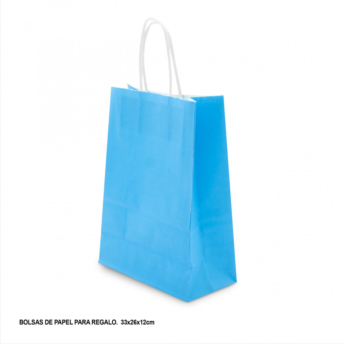 Sac en papier 33x26x12cm bleu clair
