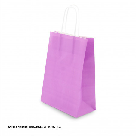 Sac en papier 33x26x12cm violet