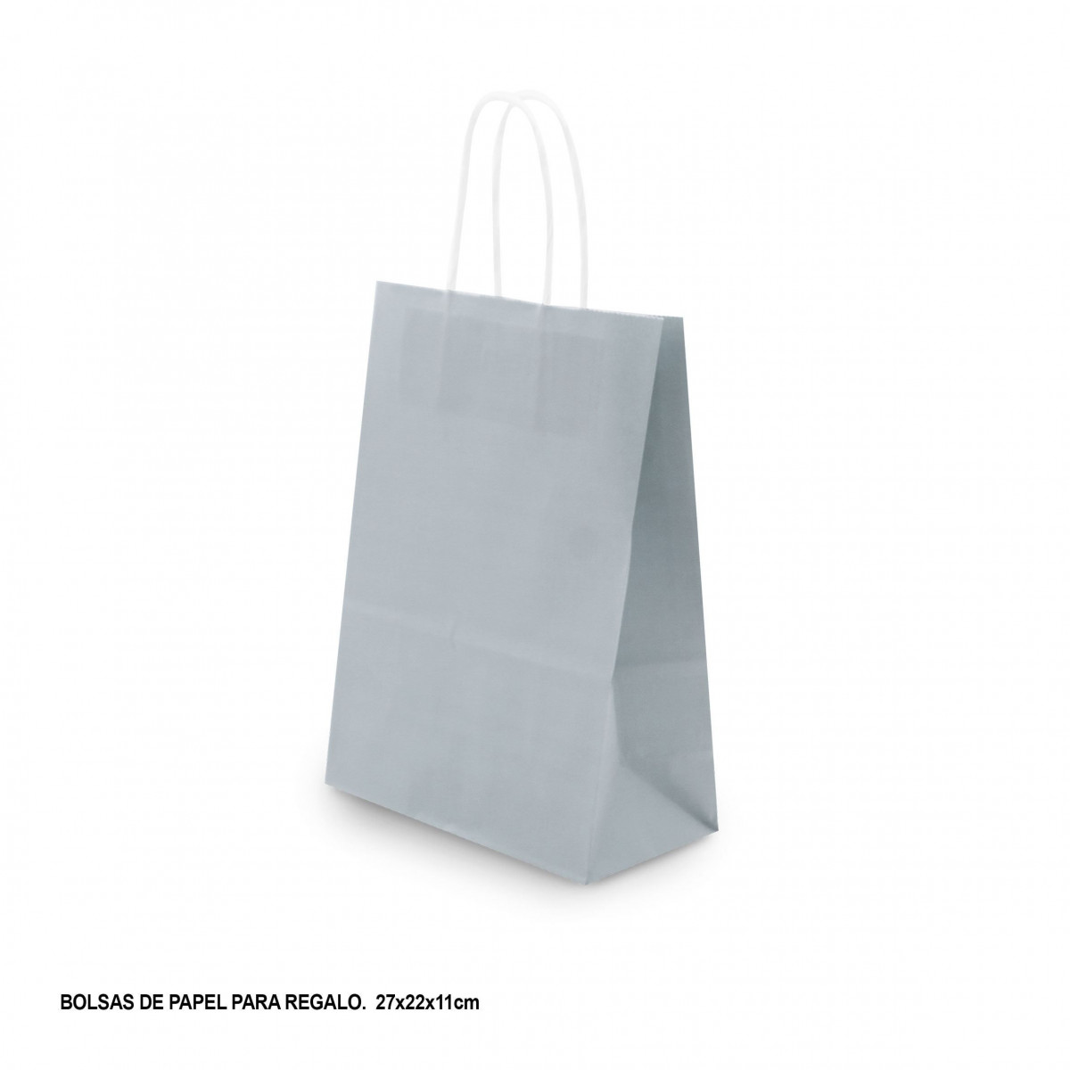 Sac en papier 27x22x11cm argent
