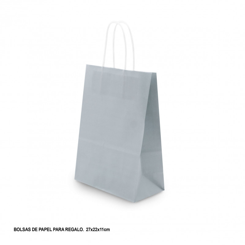 Sac en papier 27x22x11cm argent