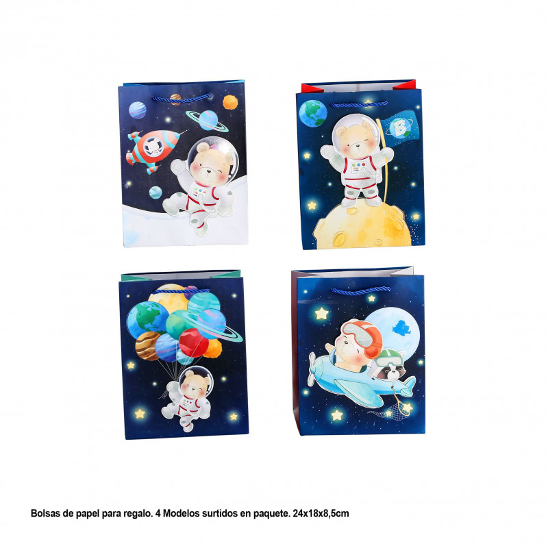 Sac 3D ourson astronaute 240x180x85mm 4ms