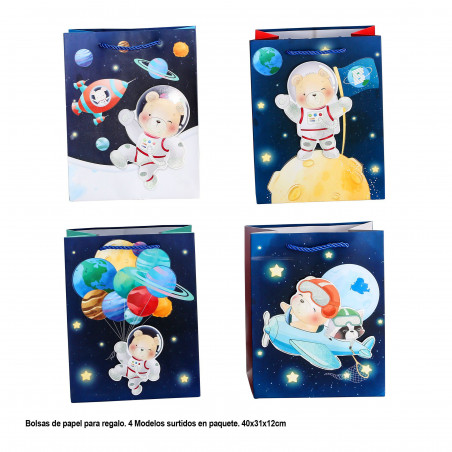 Sac 3D ours astronaute 400x310x120mm 4ms