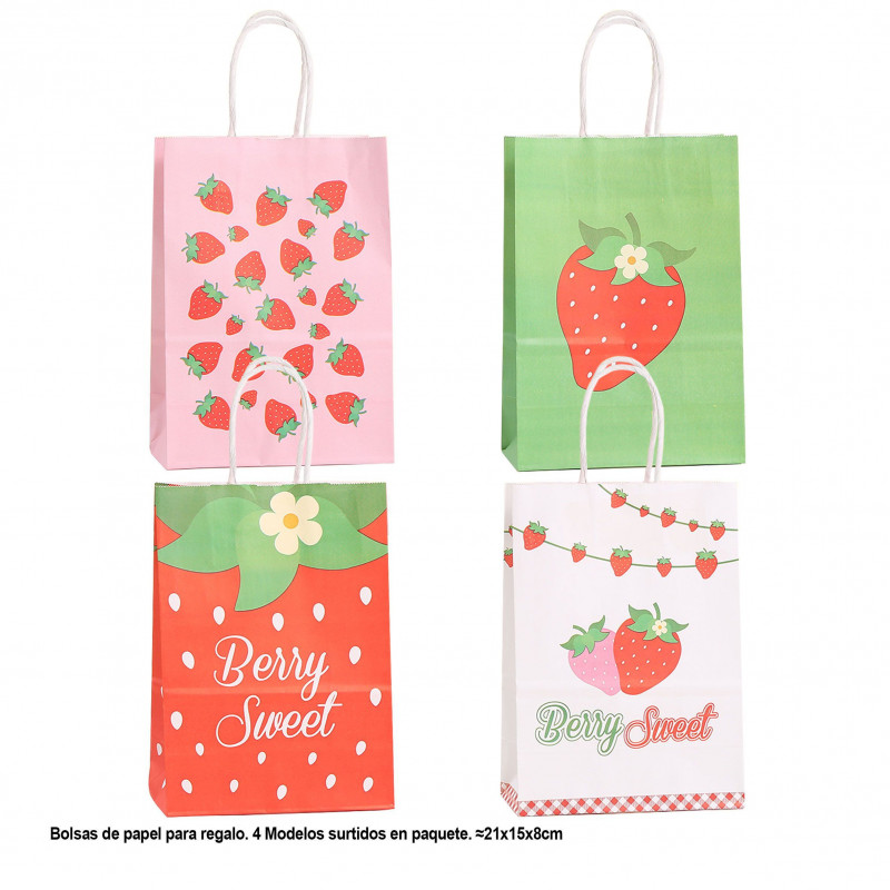 Sac de fraises berry sweet 21x15x8cm 4ms