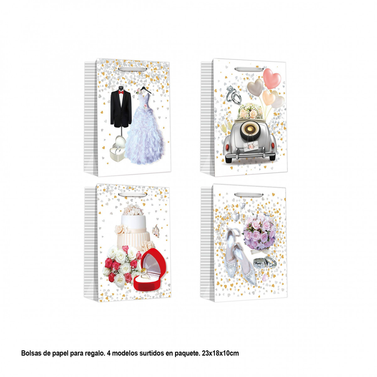 Sac motifs nuptiaux 23x18x10cm 4ms peq