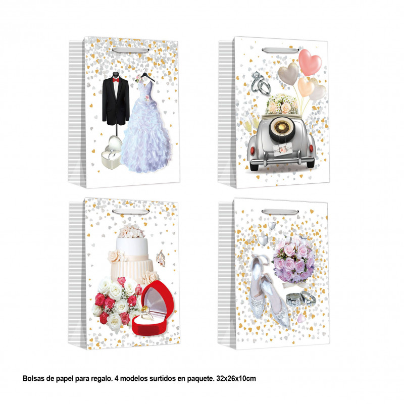 Sac motifs nuptiaux 32x26x10cm 4ms méd