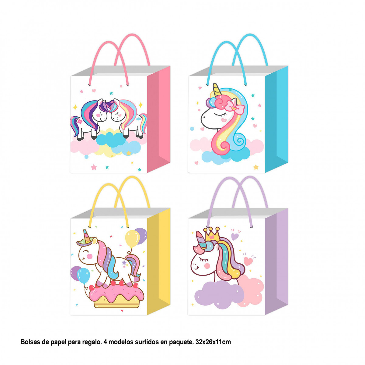 Sac unicornes tons 32x26x11cm med 4ms
