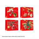Sac horizontal Noël rouge et or 42x31x12cm 4ms gr