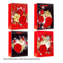 Sac de Saint-Valentin fleurs avec or 40x30x12cm 4ms gr