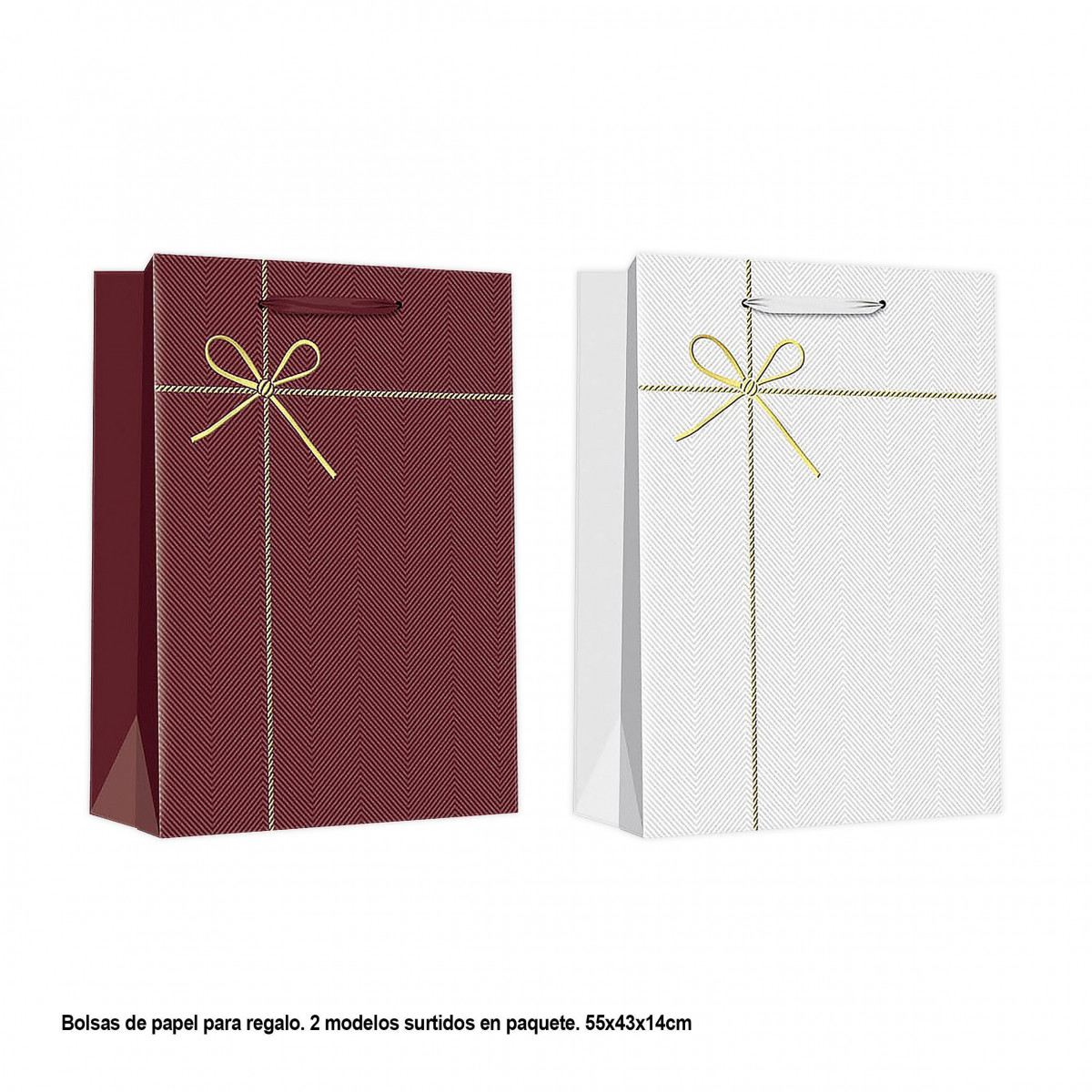 Sac lisse avec nœud 55x43x14cm 2ms xl