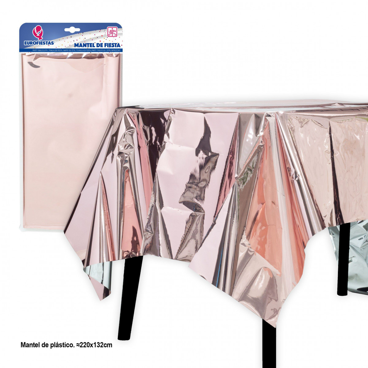 Nappe réutilisable 137 274cm or rose