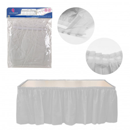 Jupe plissée blanche pour table