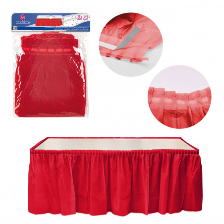 Jupe plissée rouge pour table