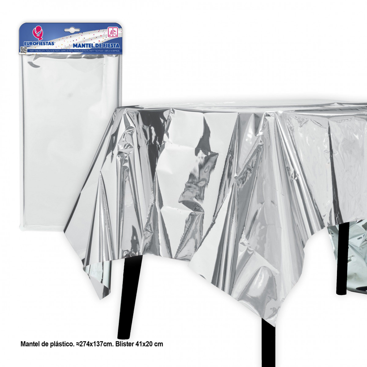 Nappe réutilisable 137 274cm argent