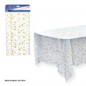 Nappe blanche étoiles dorées 274x137cm
