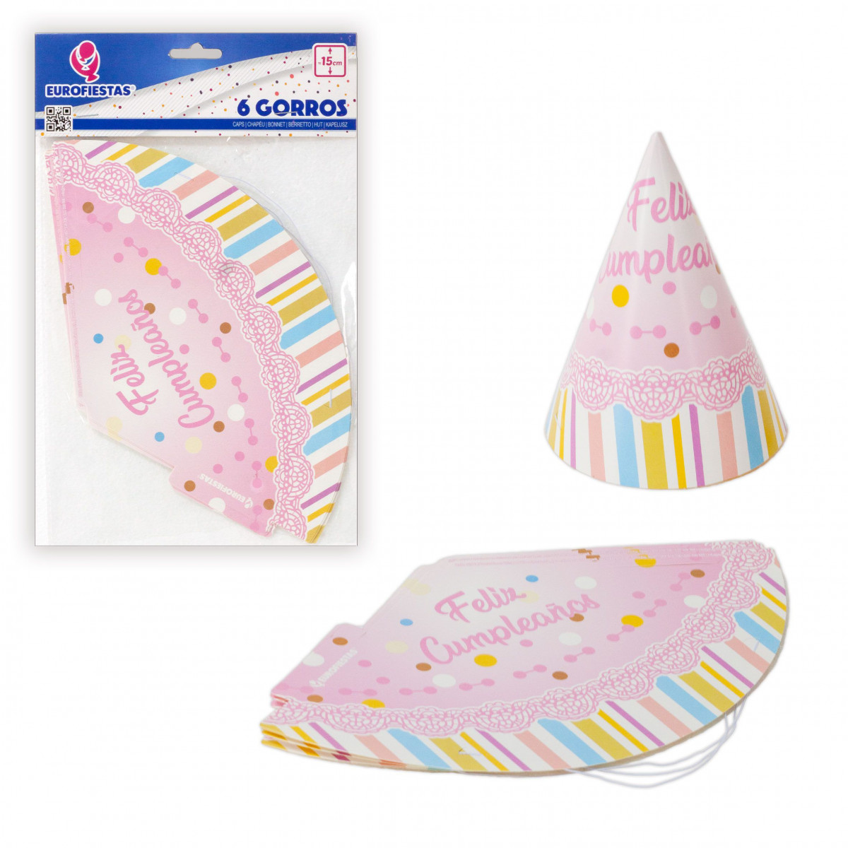 Chapeaux collection pois rose joyeux anniversaire