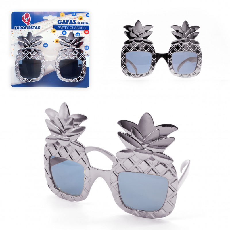 Verres ananas argentés