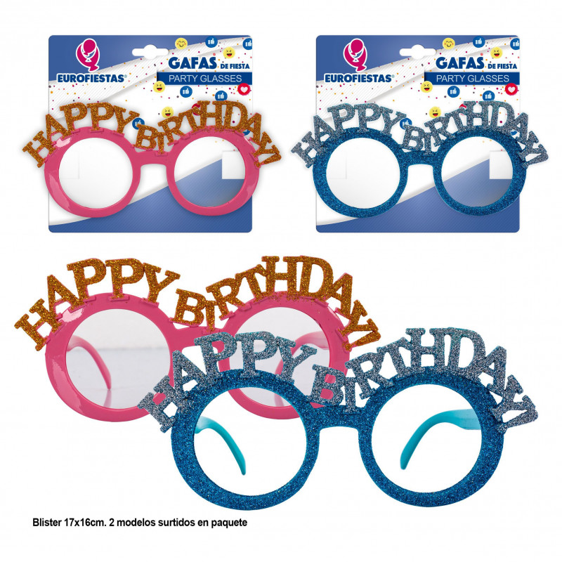 Lunettes rondes joyeux anniversaire 2ms