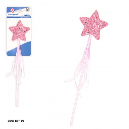 Bâton étoile pailleté rose