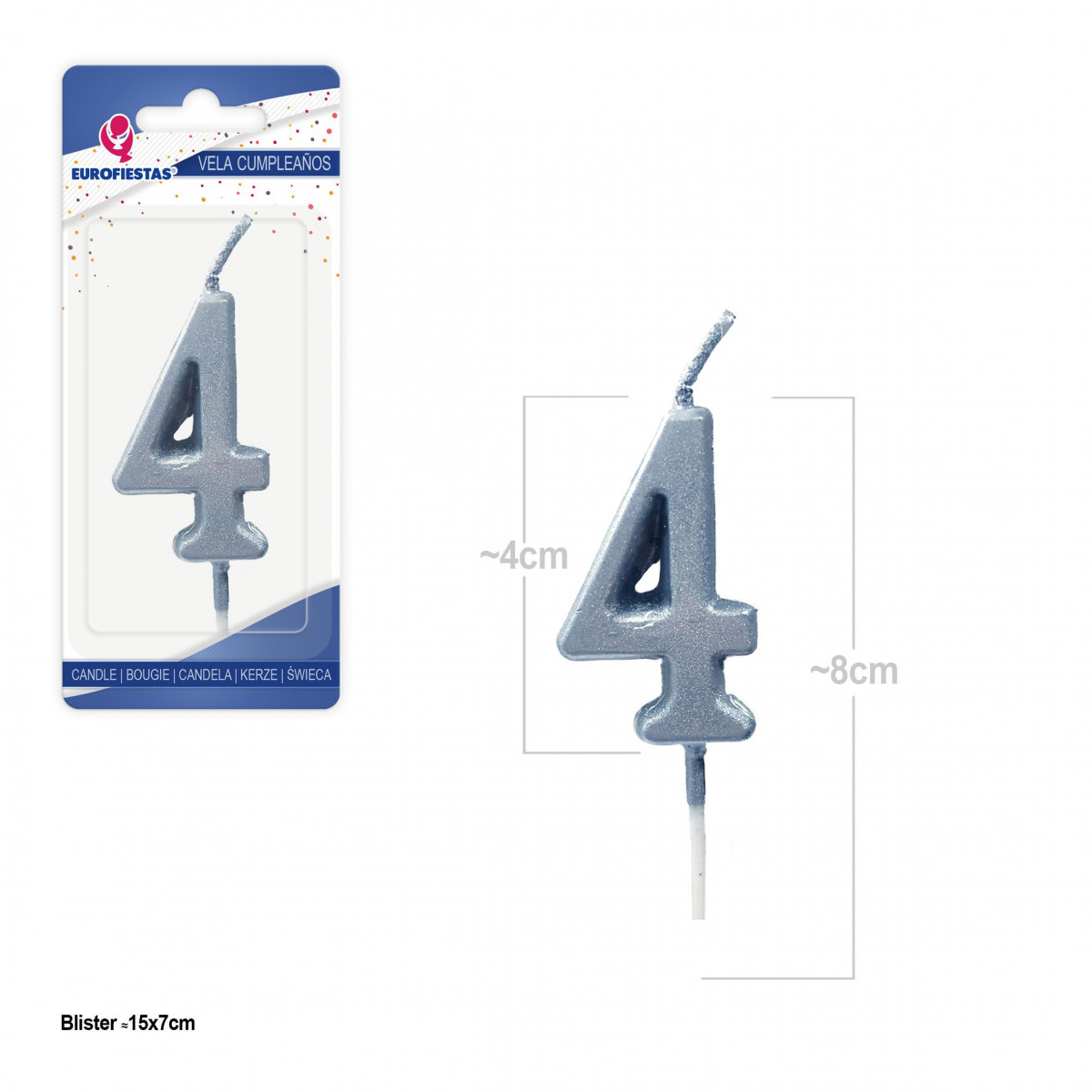 Bougie argent n° 4