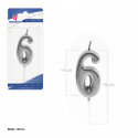 Bougie argent n° 6