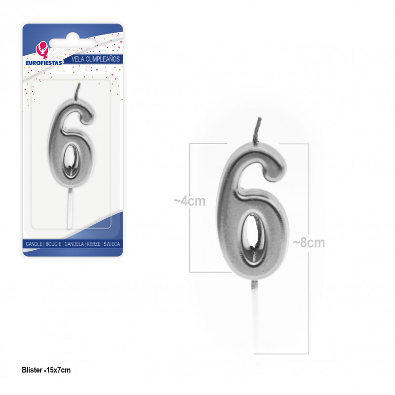 Bougie argent n° 6