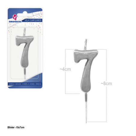 Bougie argent n° 7