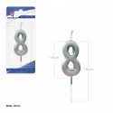 Bougie argent n° 8