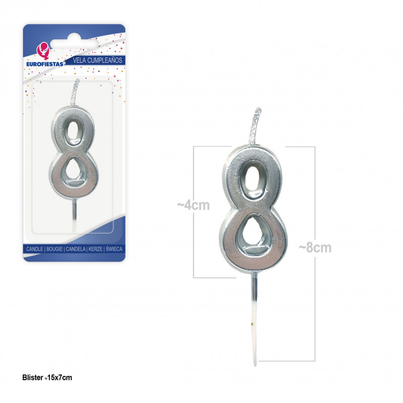 Bougie argent n° 8