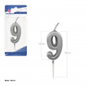 Bougie argent n° 9
