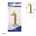 Bougie géante numéro 1 9cm dorée
