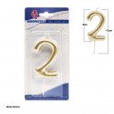 Bougie géante numéro 2 9cm or