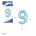 Bougie bleue numéro 9