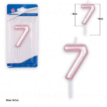 Bougie rose numéro 7
