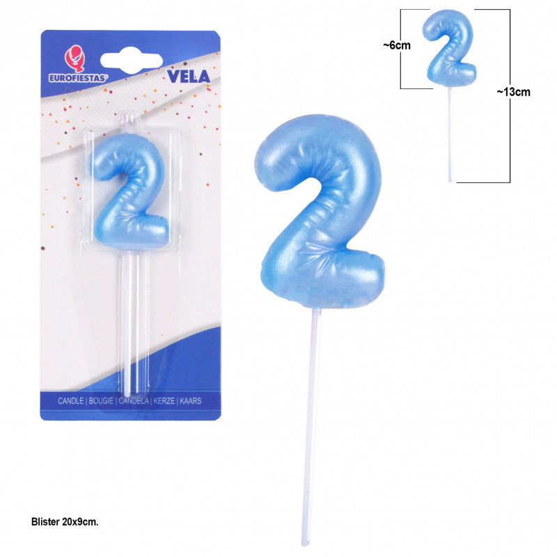 Bougie potelée bleu clair n°2