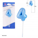 Bougie potelée bleu clair n°4