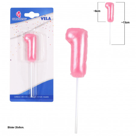 Bougie chubby rose n° 1