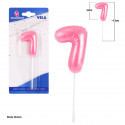 Bougie dodue rose n° 7