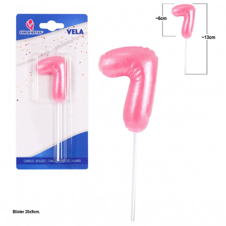 Bougie dodue rose n° 7
