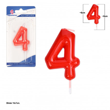 Bougie bénie rouge n° 4