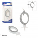 Bougie pailletée argent 0