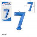 Bougie polygonale bleue 7