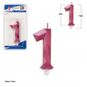 Bougie polygonale violette 1